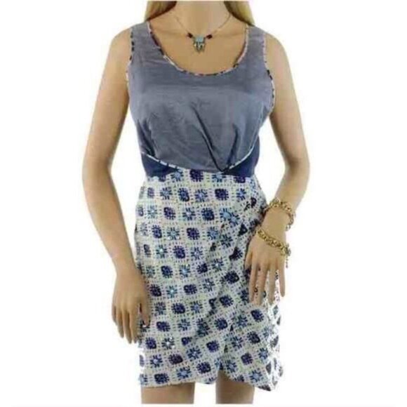 NWT Sachin & Babi Studded Silk Geometric Mini Sheath Wrap Dress | Y2K Coastal 6 - Picture 2 of 9